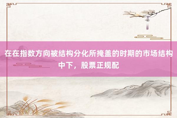 在在指数方向被结构分化所掩盖的时期的市场结构中下，股票正规配