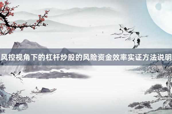 风控视角下的杠杆炒股的风险资金效率实证方法说明