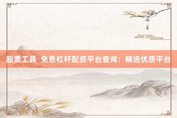 股票工具  免息杠杆配资平台查询：精选优质平台
