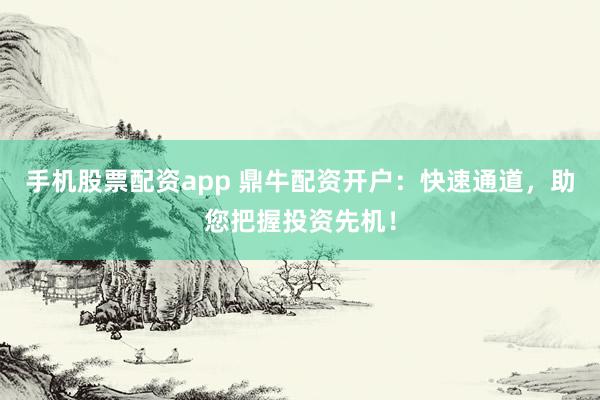 手机股票配资app 鼎牛配资开户：快速通道，助您把握投资先机！