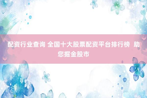 配资行业查询 全国十大股票配资平台排行榜  助您掘金股市